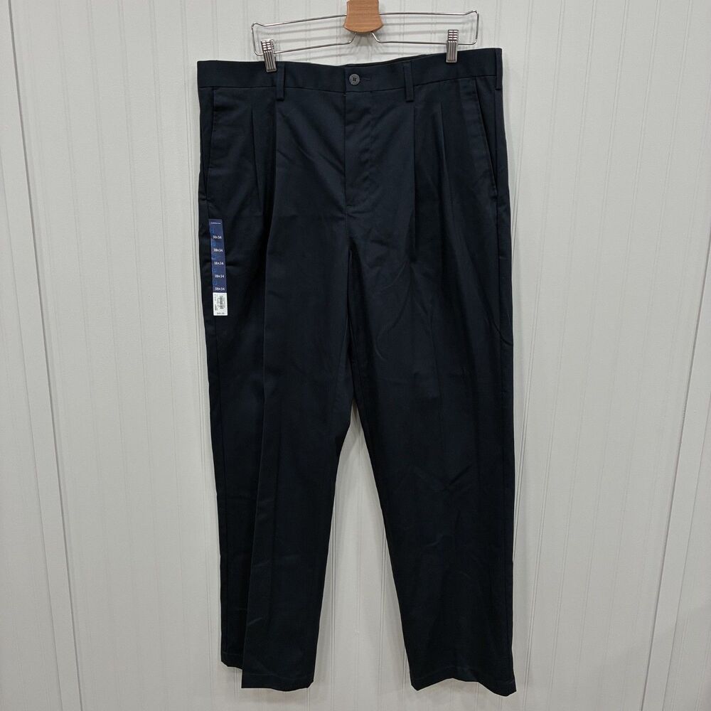 Croft & Barrow Men's W38 x L34 Navy Blue Classic Wrinkle Resist Easy Care Khakis